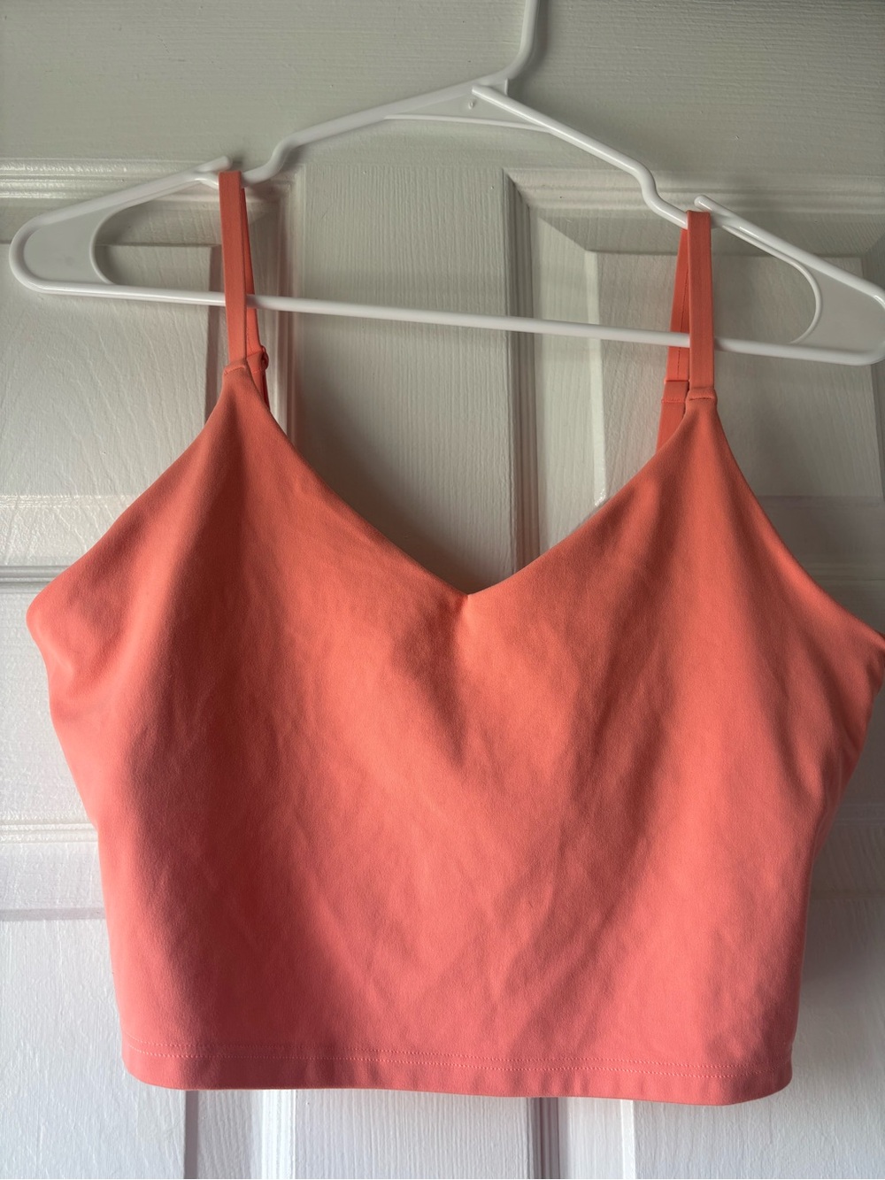 Athleta longline sports bra/crop top, coral
